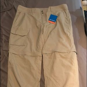 NWT Columbia khaki zip off pants 16 short